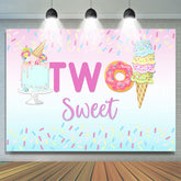 Nachtisch Kuchen Eis Creme Süßigkeitenland Zwei Süss Hintergrund